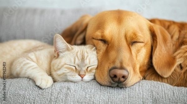 Fototapeta Fostering emotional well-being in pets through compassionate care, gentle touch, emotional healing practices, and mental support techniques to strengthen their bond with owners