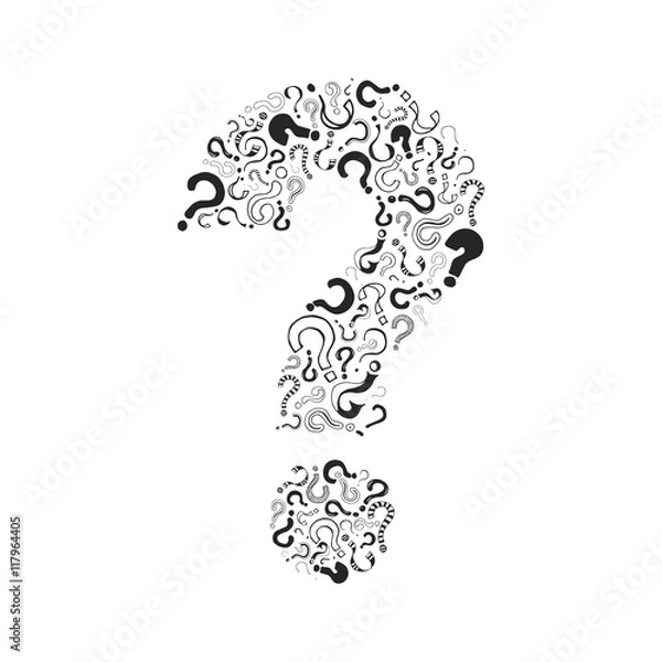 Obraz Question marks - hand drawn