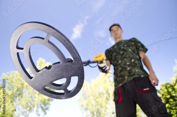 Fototapeta Metal detecting close up