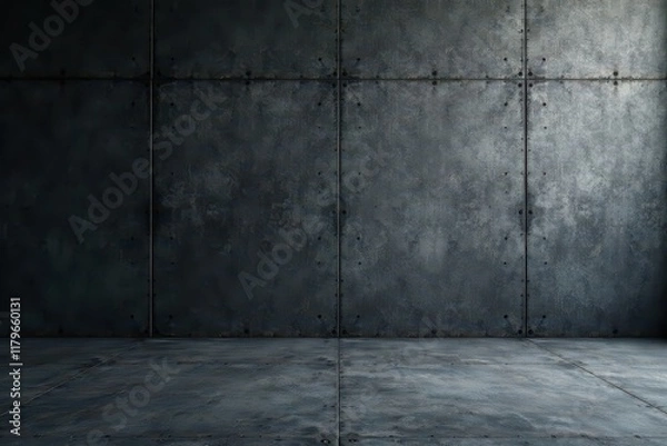 Fototapeta Dark gray concrete studio, rough floor Product display backdrop , interior, backdrop, background