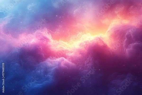 Fototapeta smooth gradient background transitioning from serene blue to soft pink with dreamy atmospheric effect