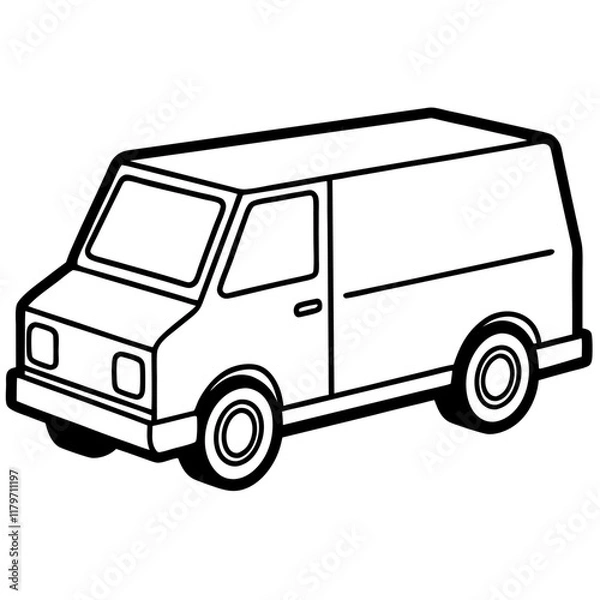 Obraz Vector delivery van isolated on white