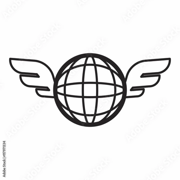 Fototapeta AIRPLANE logo icon vector