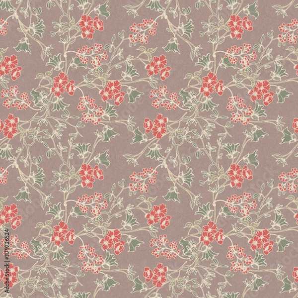 Obraz seamless pattern with flowers, Allover design for digital print.