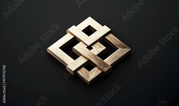 Fototapeta Traditional Slavic Emblem, a minimalistic representation of cultural heritage, featuring intricate patterns and rich historical significance.