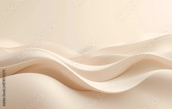 Fototapeta Abstract Wavy Structures in Soft Beige Tones with Minimalistic Aesthetic