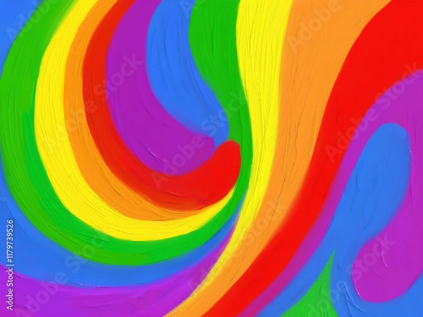 Fototapeta Colorful background for LGBT Pride Month. Stylized rainbow with oil paint imitation. Colors of LGBT flag