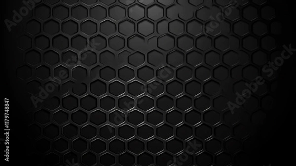 Fototapeta Dark hexagon wallpaper or Steel background.