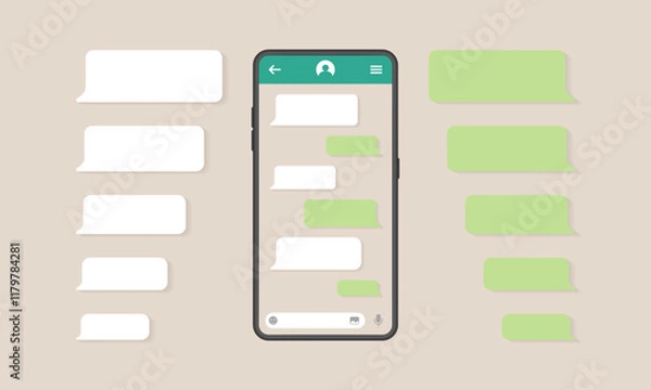 Obraz Smart Phone with messenger chat screen