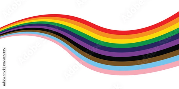 Obraz Pride Rainbow Flag Illustration Isolated on White Background. Vector Banner Template for Pride Month.