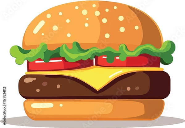 Obraz hamburger isolated on white