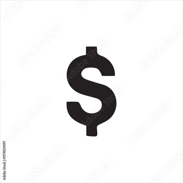 Obraz dollar sign on white background
