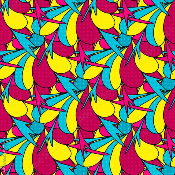 Fototapeta grunge colored graffiti seamless pattern vector illustration