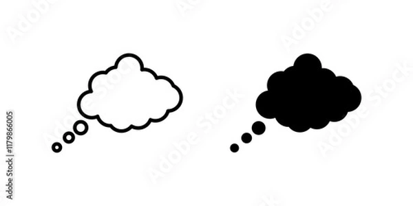 Fototapeta Think bubble icon set. Symbol isolated white background. vector illustration. color editable.