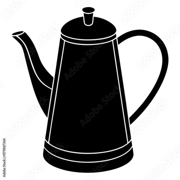 Obraz Water kettle silhouette vector art illustration

