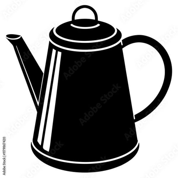 Obraz Water kettle silhouette vector art illustration


