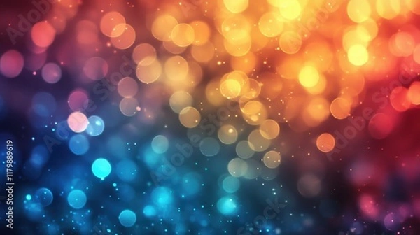 Obraz Vibrant and Colorful Bokeh Background Featuring Bright Orbs and Soft Light Patterns for Creative and Artistic Designs