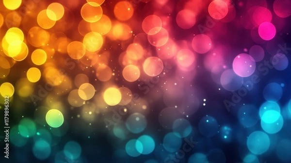 Fototapeta Vibrant Colorful Bokeh Background with Soft Lights in a Gradient of Warm and Cool Tones Perfect for Artistic and Creative Projects