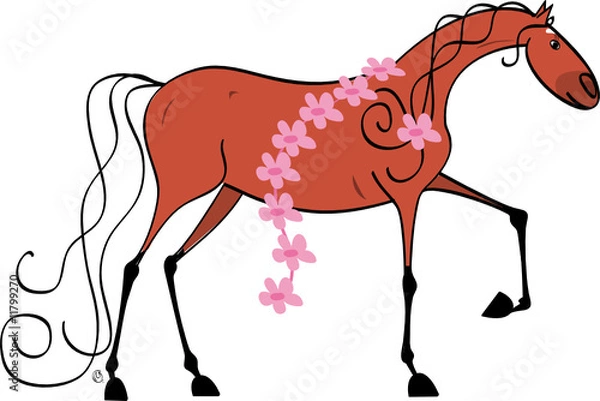 Obraz Jument Baie collier de fleurs