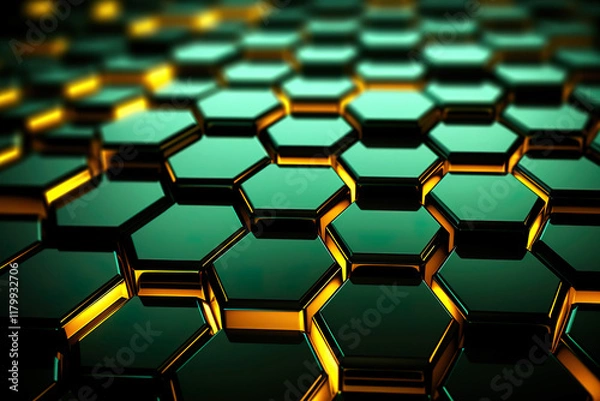 Fototapeta Awesome Hexagon Grid Cells Pattern. Multi-Colored Geometric Banner