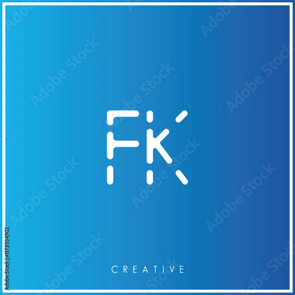 Fototapeta FK Premium Vector latter logo design. Creative Logo. Vector Illustration logo. letters Logo. Creative Logo. Minimal feminine monogram and logo. Elegant leaves. Modern design.
