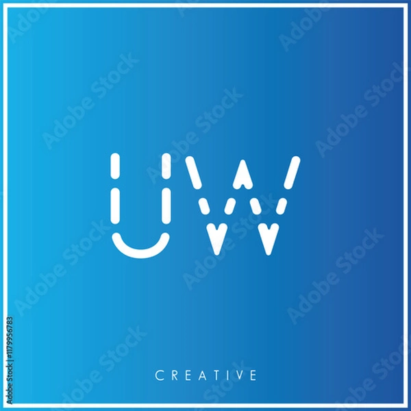 Fototapeta UW Premium Vector latter logo design. Creative Logo. Vector Illustration logo. letters Logo. Creative Logo. Minimal feminine monogram and logo. Elegant leaves. Modern design.