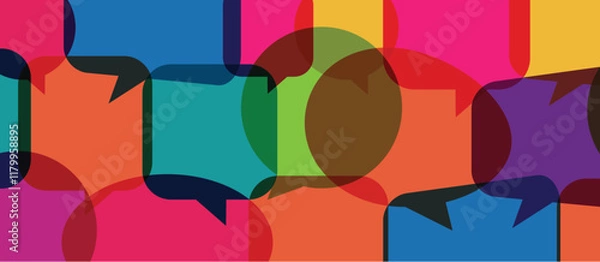 Obraz speech bubbles background vector illustration