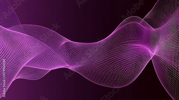 Fototapeta Abstract Purple Gridded Waveform Design
