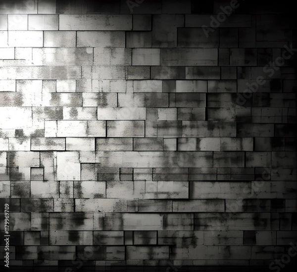 Fototapeta Grunge metal wall texture background, suitable for Halloween theme background, old cracks in cement, dusty old film effect texture, horror concrete imitation facade wall, generative AI	