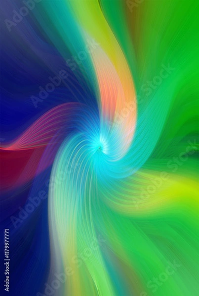 Fototapeta Vibrant abstract background with colorful swirling patterns, blending vivid red, pink, blue, and yellow hues. Perfect for modern art, design projects, or digital creativity