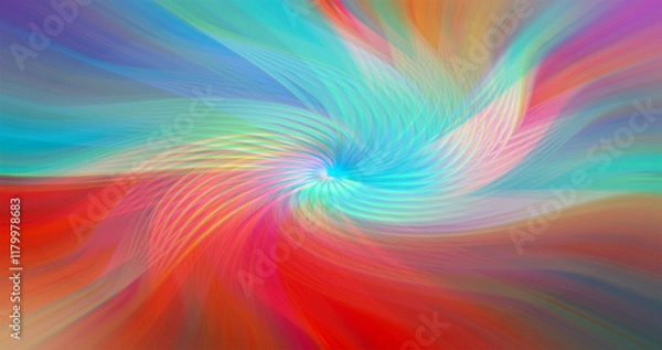 Fototapeta Vibrant abstract background with colorful swirling patterns, blending vivid red, pink, blue, and yellow hues. Perfect for modern art, design projects, or digital creativity