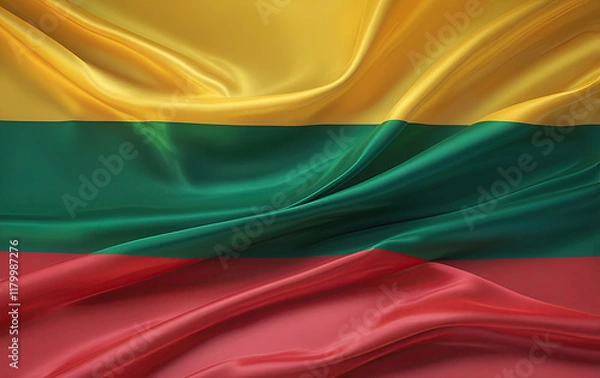 Fototapeta lithuanian flag for national Day or Independence Day of lithuania