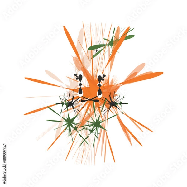 Obraz abstraction in orange colors on a white background