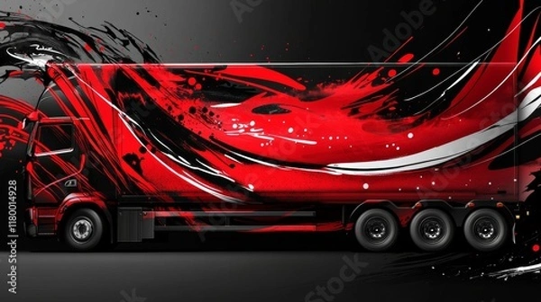Fototapeta truck wrap design vector. abstract background for vehicle vinyl branding