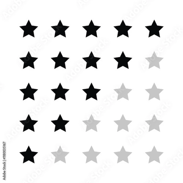 Fototapeta rating stars, review stars button icon vector