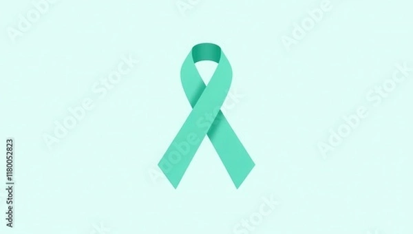 Fototapeta Obsessive Compulsive Disorder, PCOS, Ovarian Cancer Month, cervical cancer, and post-traumatic stress disorder (PTSD) are all highlighted by the teal awareness ribbon.