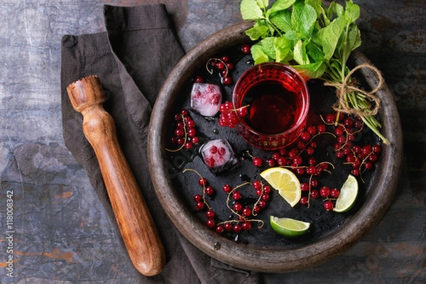 Fototapeta Red currant lemonade