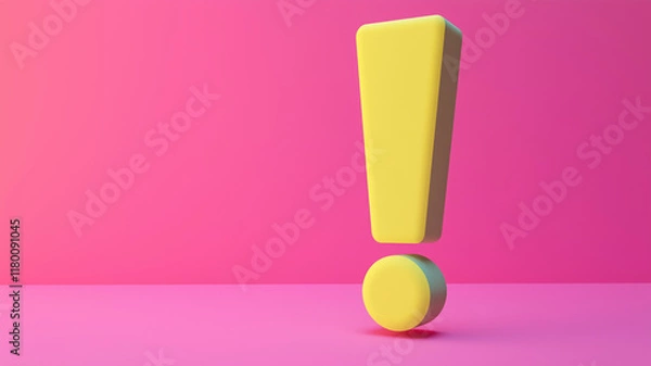 Fototapeta Exclamation mark, 3D rendering illustration