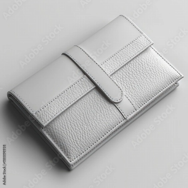Fototapeta Mockup of a Blank Chic Designer Wallet Isolated on White Background