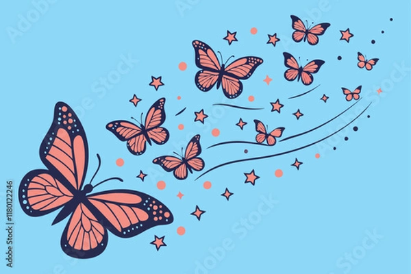 Fototapeta Butterfly Wave Vector Art, Butterfly Design, Wave Patterns
Abstract Butterfly Wave Vector, Artistic Design, Vibrant Colors
Vector Butterfly Wave Illustration, Fluid Shapes, Modern Style