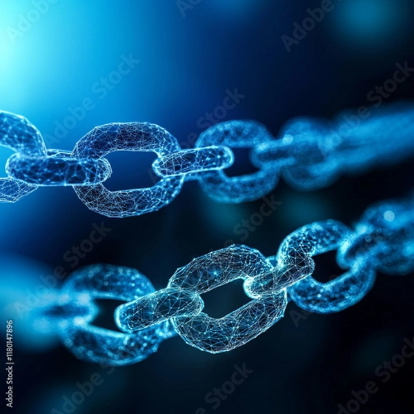 Fototapeta Abstract visualization of a blockchain transpare 3_003