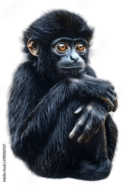 Obraz Animal, Spider Monkey, Amazon Rainforest, Nature, Art, Image, with Transparent Background PNG, for Stickers, T-Shirt Print, Cap, Mug, Flip Flops, Mousepad, Transparent PNG