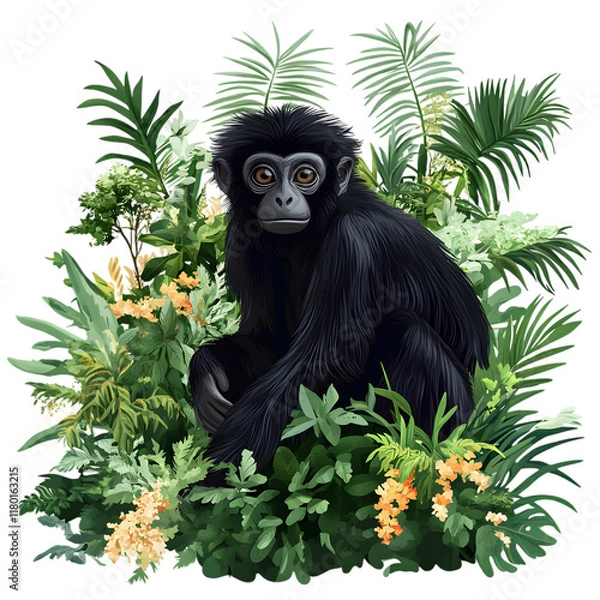 Obraz Animal, Spider Monkey, Amazon Rainforest, Nature, Art, Image, with Transparent Background PNG, for Stickers, T-Shirt Print, Cap, Mug, Flip Flops, Mousepad, Transparent PNG