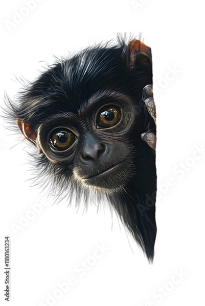 Obraz Animal, Spider Monkey, Amazon Rainforest, Nature, Art, Image, with Transparent Background PNG, for Stickers, T-Shirt Print, Cap, Mug, Flip Flops, Mousepad, Transparent PNG