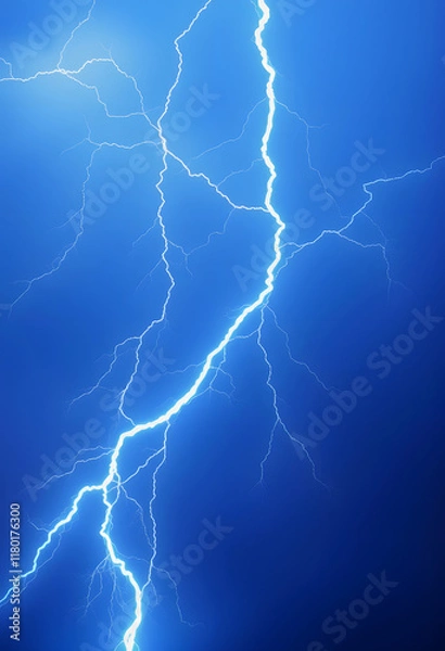 Fototapeta blue thunder on transparent background, silhouette, with white tones