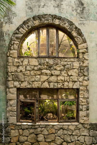 Fototapeta old stone window