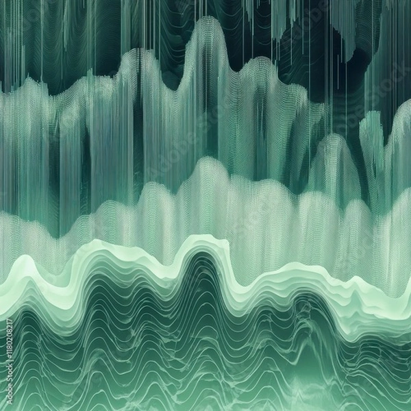 Fototapeta Abstract Digital Art with Layered Geometric Patterns