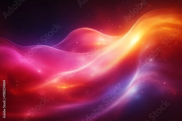 Obraz Abstract swirling nebula with vibrant red, orange, and blue hues.