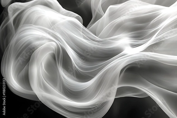 Obraz Abstract grayscale flowing fabric waves.