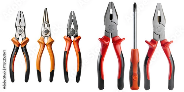 Fototapeta Assorted Hand Tools on Transparent Background